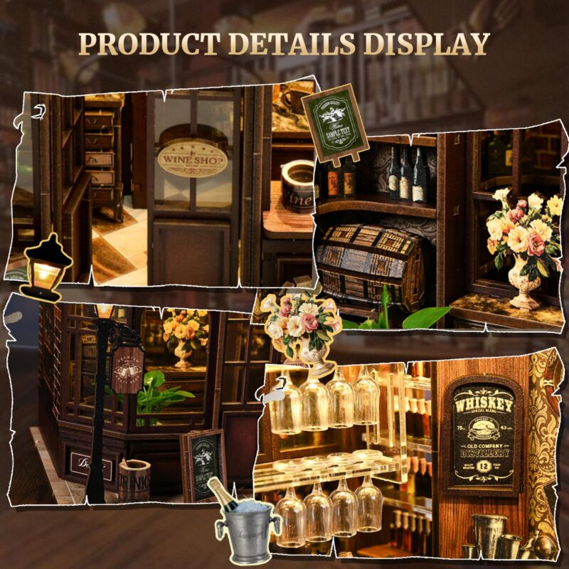 Sunnino Corner Tavern DIY Book Nook Kit with LED