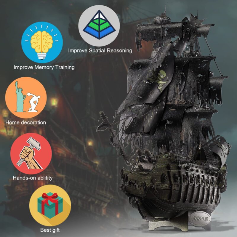 Piececool Flying Dutchman Pirate Ship 3D Metal Model Kit