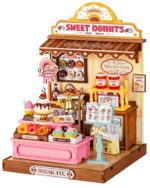 Rolife DIY Miniature Kit Mini Building Dollhouse Sweetie's Donut Shop, Miniverse Lifestyle Mini Bookshelf Decoration, DIY Hobbies for Friends (Sweetie's Donut Shop)