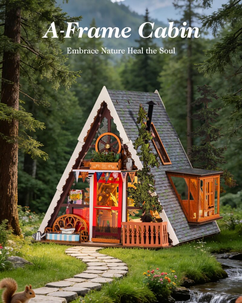 Rolife A-Frame Cabin Mini House Building Kit