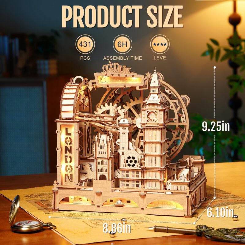 Rokr Marble Travel London 3D Wooden Puzzle (431 Pcs)