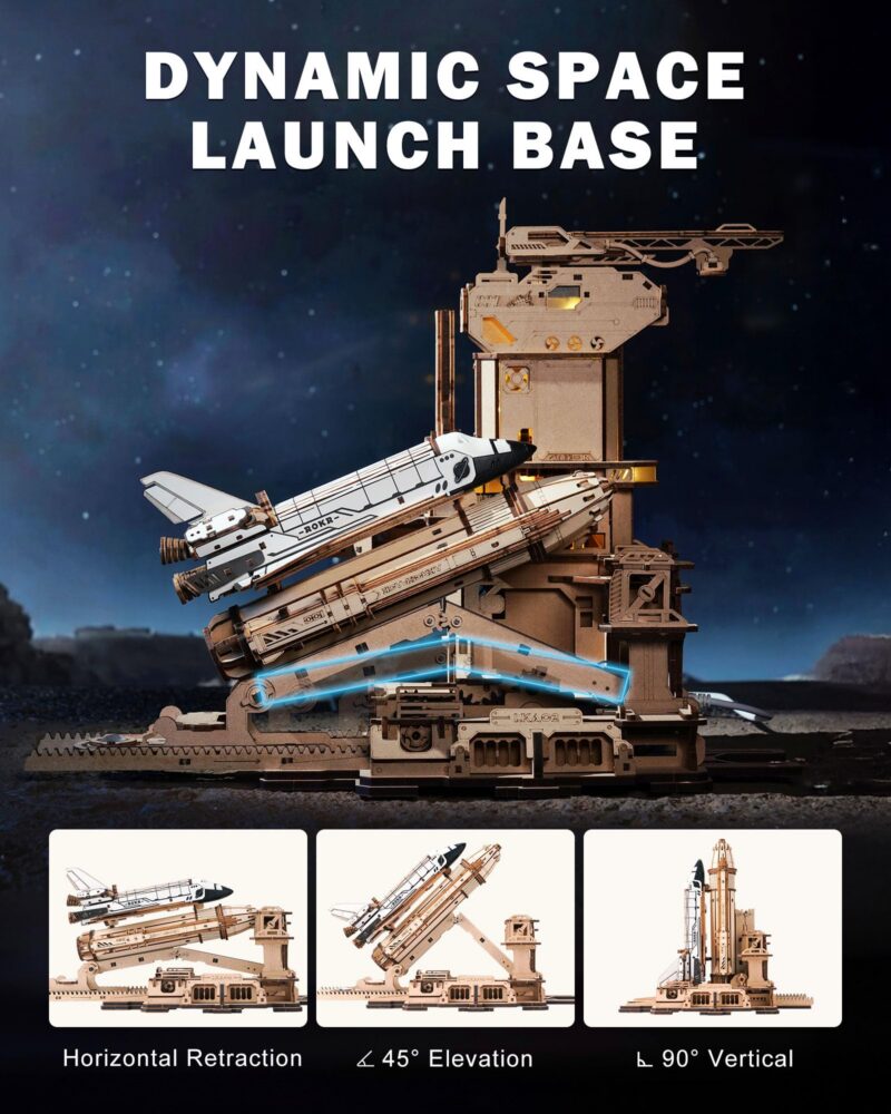 Rokr Space Shuttle 3D Wooden Puzzle with LED