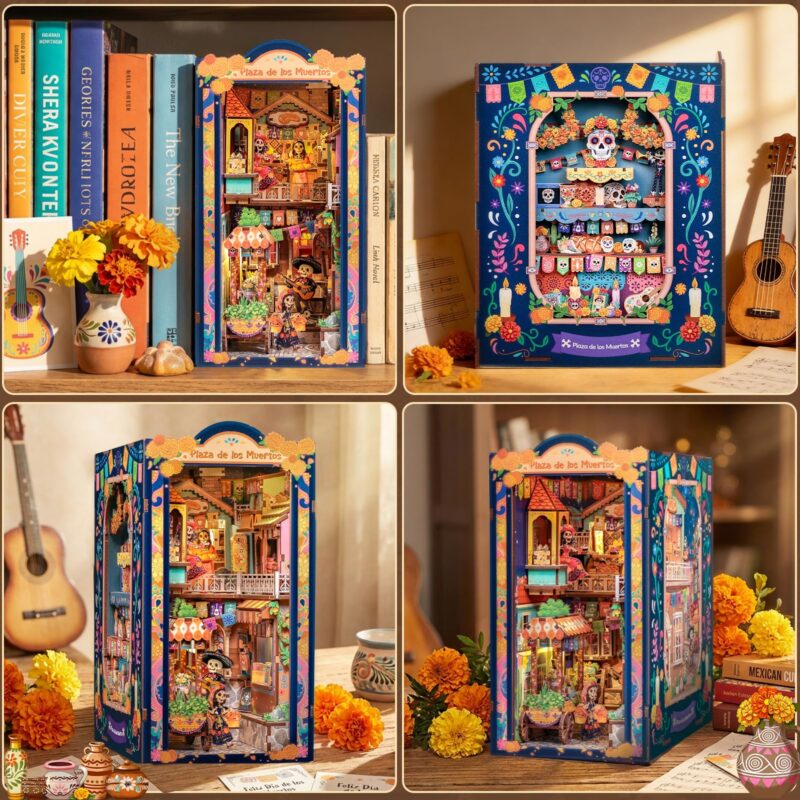 Cutebee Plaza de los Muertos DIY Book Nook Kit with LED