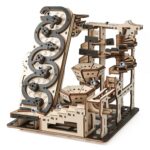 WDPINTU 3D Wooden Puzzles for Adults Electric Rolling Ball Maze Kit, Mechanical Kinetic Art Building Set, DIY Brain Teaser Puzzle, Desk Decor for Home Office, Creative Gift for Teens Adults Ages 14+