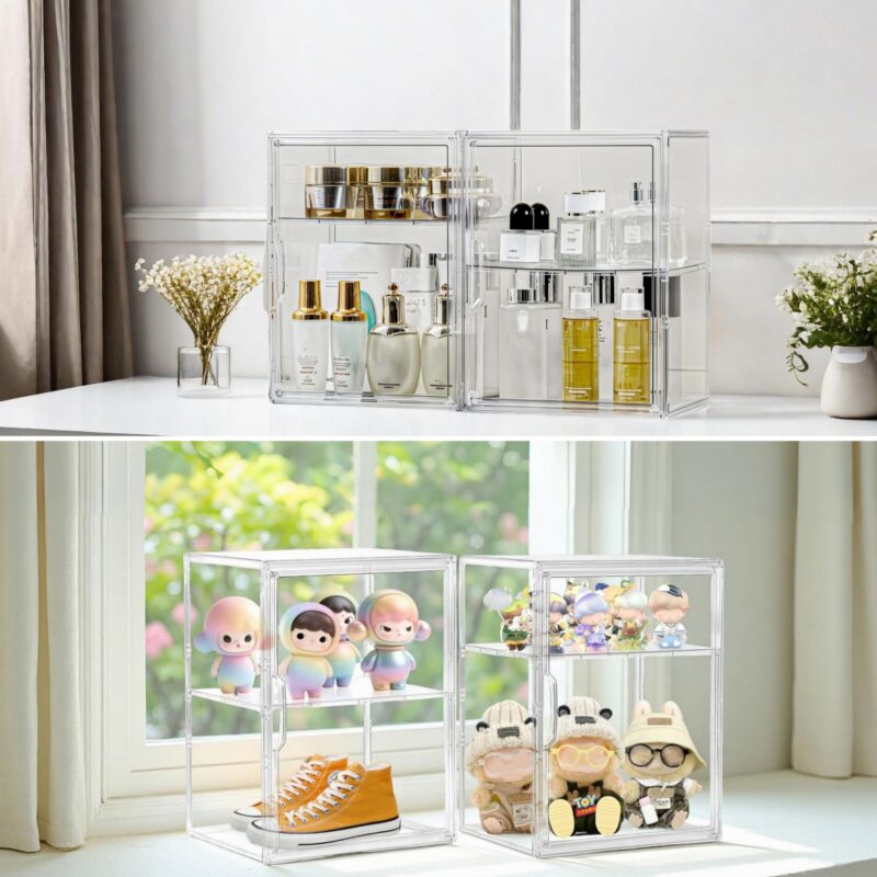Stackable Acrylic Display Case with Adjustable Shelves