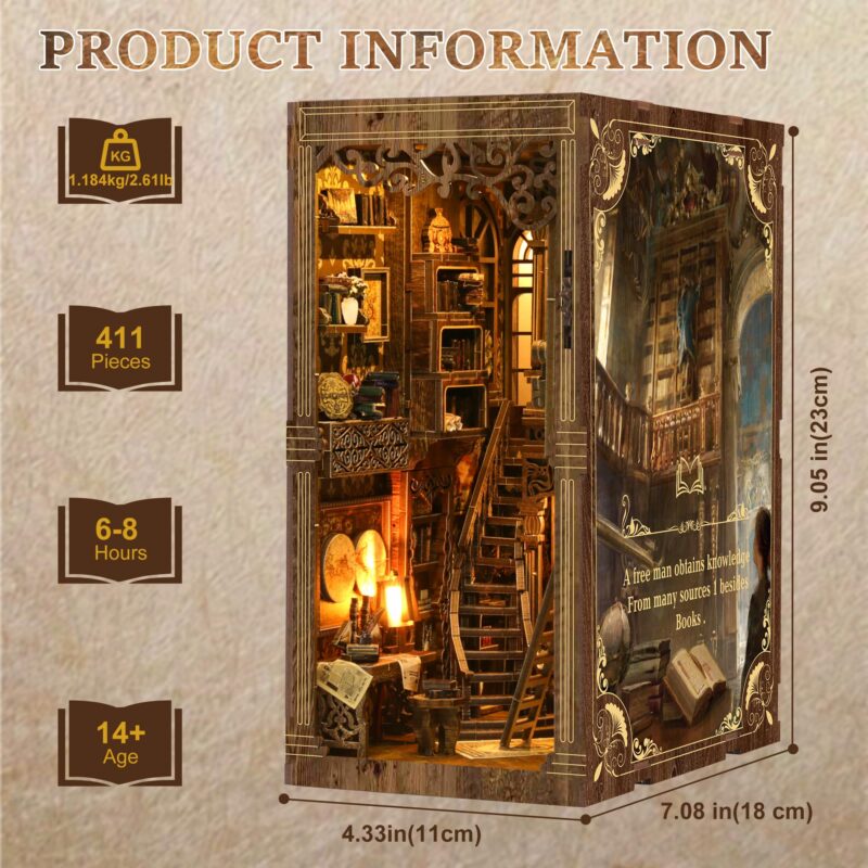Criolpo DIY Miniature Book Nook Kit for Adults