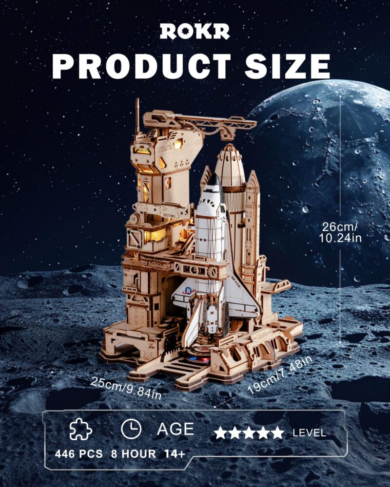 Rokr Space Shuttle 3D Wooden Puzzle with LED