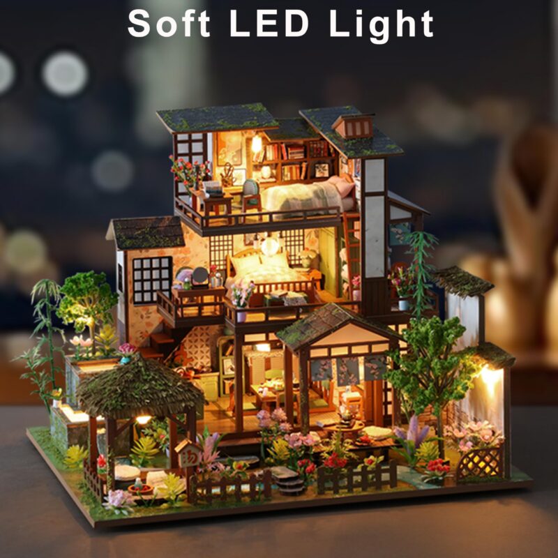 Isseve Bamboo Spring Courtyard DIY Miniature House Kit