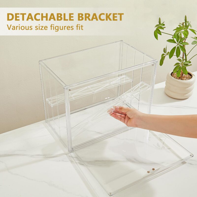 3-Layer Acrylic Display Case with Magnetic Door (2-Pack)