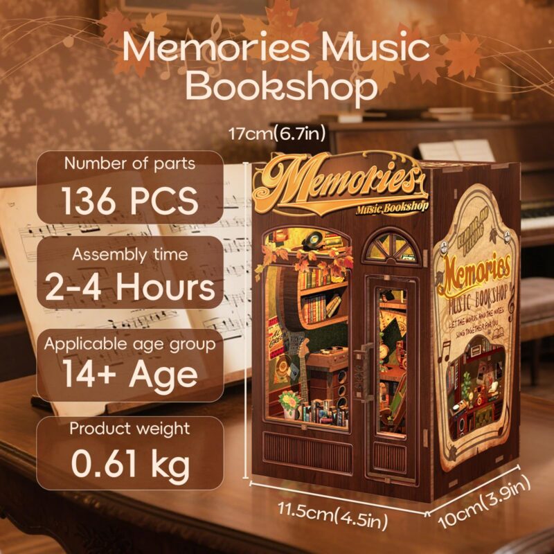 Cutebee Memories Music Bookshop DIY Book Nook Kit