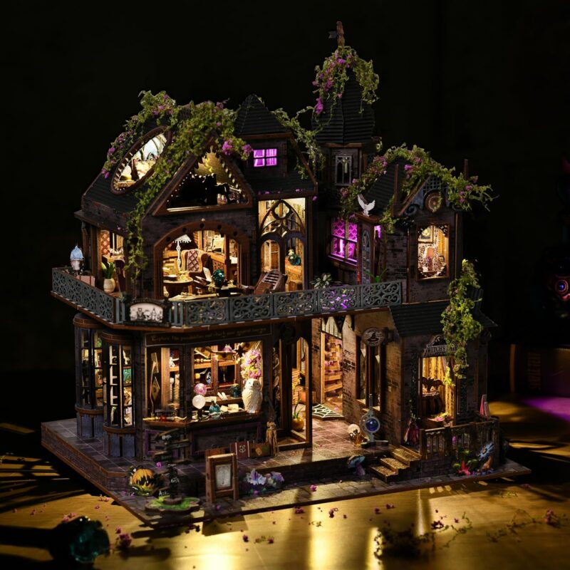 Droicc Gothic Witch House Dollhouse Kit with LED
