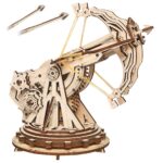 Rowood 3D Wooden Puzzles Catapult Kit for Adults, DIY Catapult Mechanical Wooden Model Kits Toys to Build for Adult, Cool Birthday Gift Choice