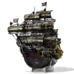 Piececool 3D Metal Puzzles for Adults, The Queen Anne's Revenge Pirate Ship Model Kits, 3D Watercraft Model Building Kit, DIY Craft Kits Difficult 3D Puzzles for Family Time