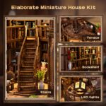 3dvase 3D Wooden DIY Book Nook Kit with LED Light