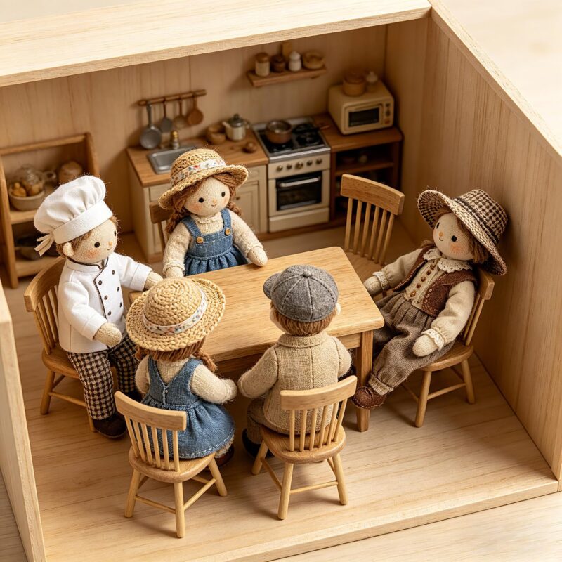 1:12 Dollhouse Miniature Table & Chair Set