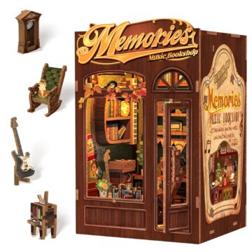 Cutebee Memories Music Bookshop DIY Book Nook Kit with LED