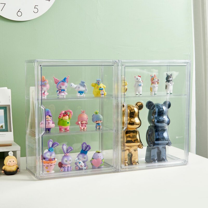 3-Tier Wall-Mounted Acrylic Display Case with Magnetic Door