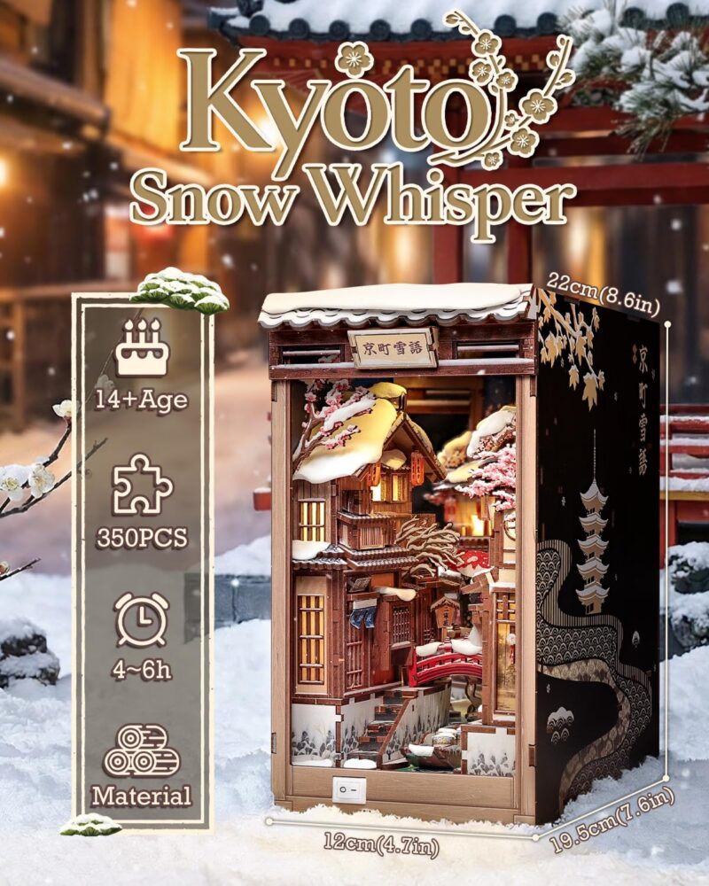 Cutebee Kyoto Snow Whisper DIY Book Nook Kit with LED