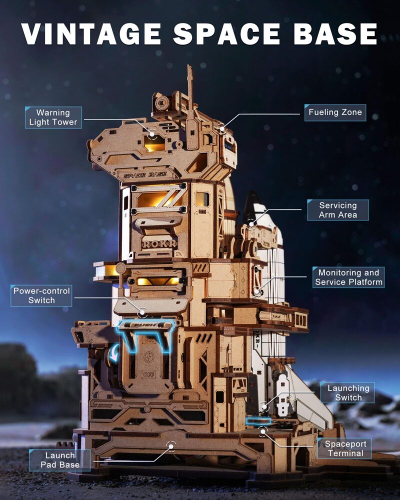 Rokr Space Shuttle 3D Wooden Puzzle with LED