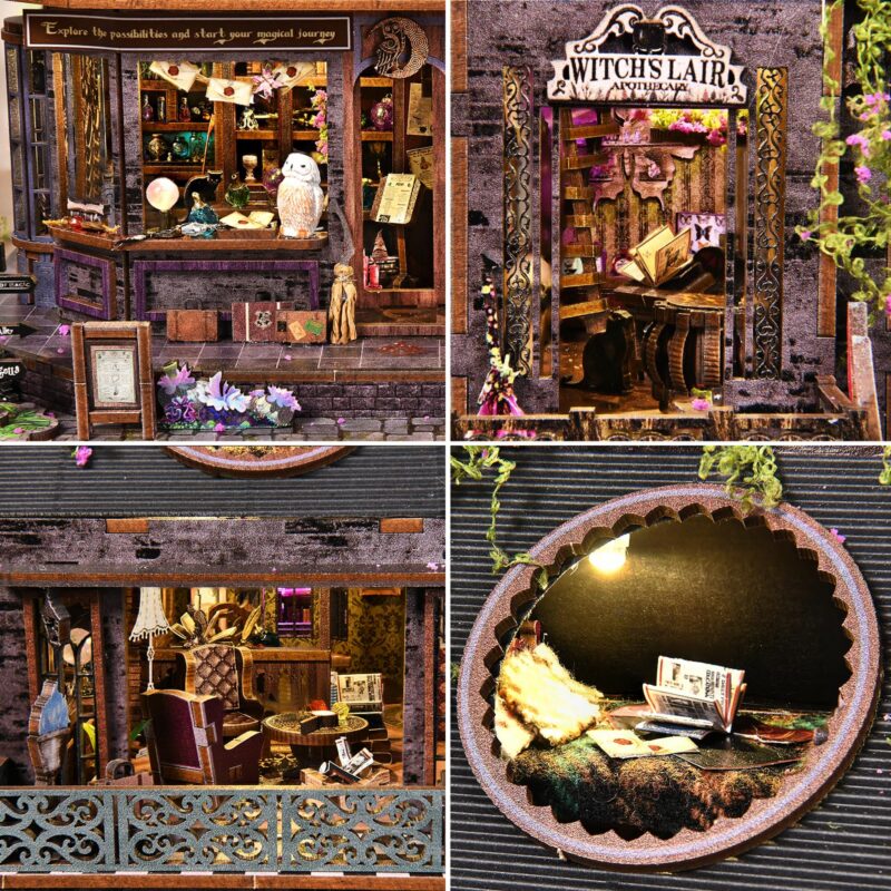 Toyqi Magic Castle DIY Dollhouse Kit with Music Box
