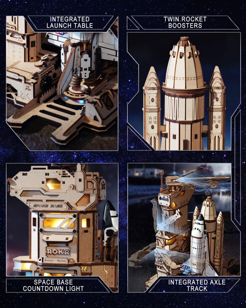 Rokr Space Shuttle 3D Wooden Puzzle with LED