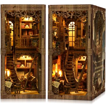CRIOLPO Book Nook Kits for Adults - Book Nook Kit Bookshelf Decor DIY Miniature House Kit for Bookshelf - Craft Kits for Adults Booknook Model Kits Tiny House Arts and Crafts