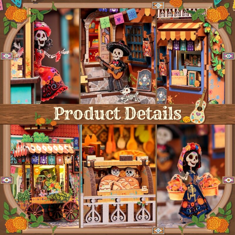 Cutebee Plaza de los Muertos DIY Book Nook Kit with LED