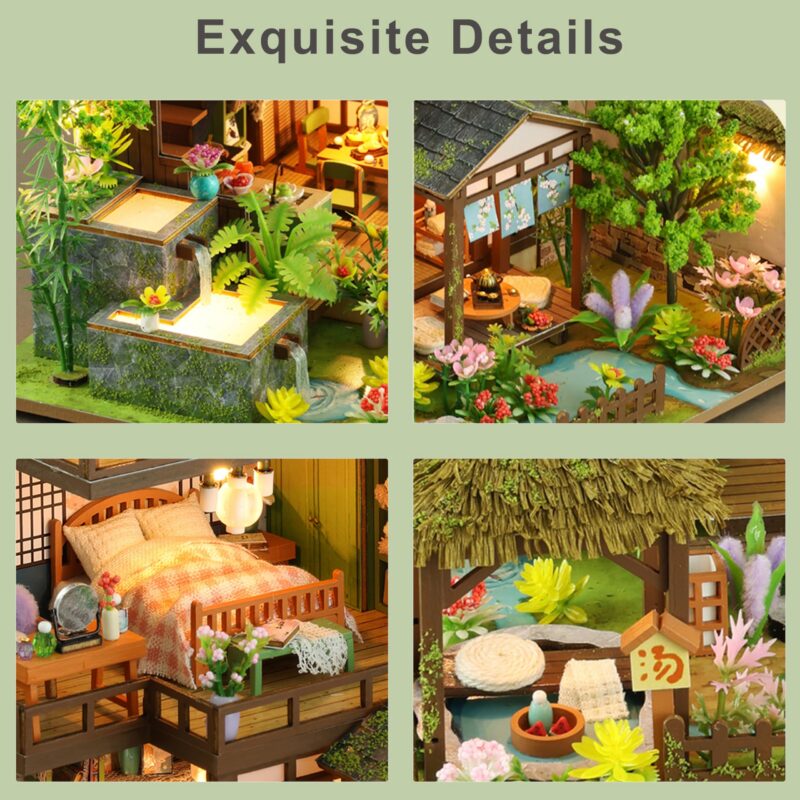 Isseve Bamboo Spring Courtyard DIY Miniature House Kit