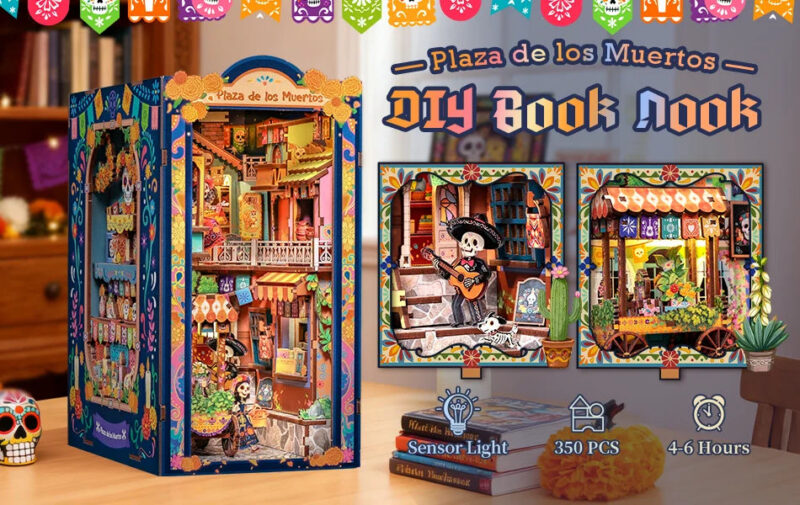 Cutebee Laser Cut 3D Wooden DIY Book Nook Kit – Cozy Escape