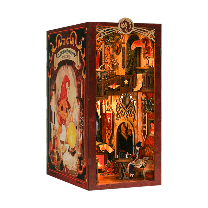 Cutebee Flame Common Room DIY Book Nook Kit – Cozy Escape