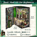 Cutebee Miniature Wooden DIY Book Nook Kit – Cozy Escape