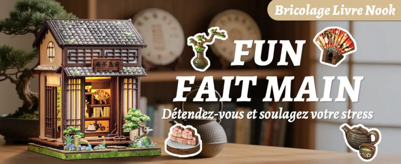 Cutebee Wooden Model with DIY Book Nook Kit – Cozy Escape
