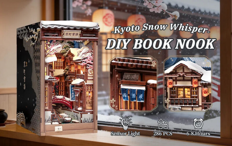 Cutebee Kyoto Snow Whisper Miniature DIY Book Nook Kit