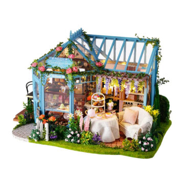 Cutebee Rose Garden Tea House DIY Miniature House Kit