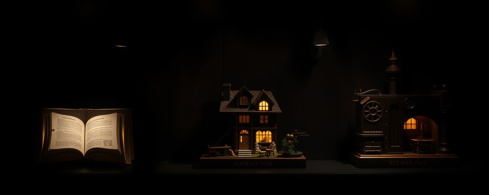Three glowing miniature kit types side by side for comparison