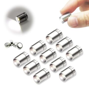10-Pack Miniature LED Lights, Battery Powered (Cold White)