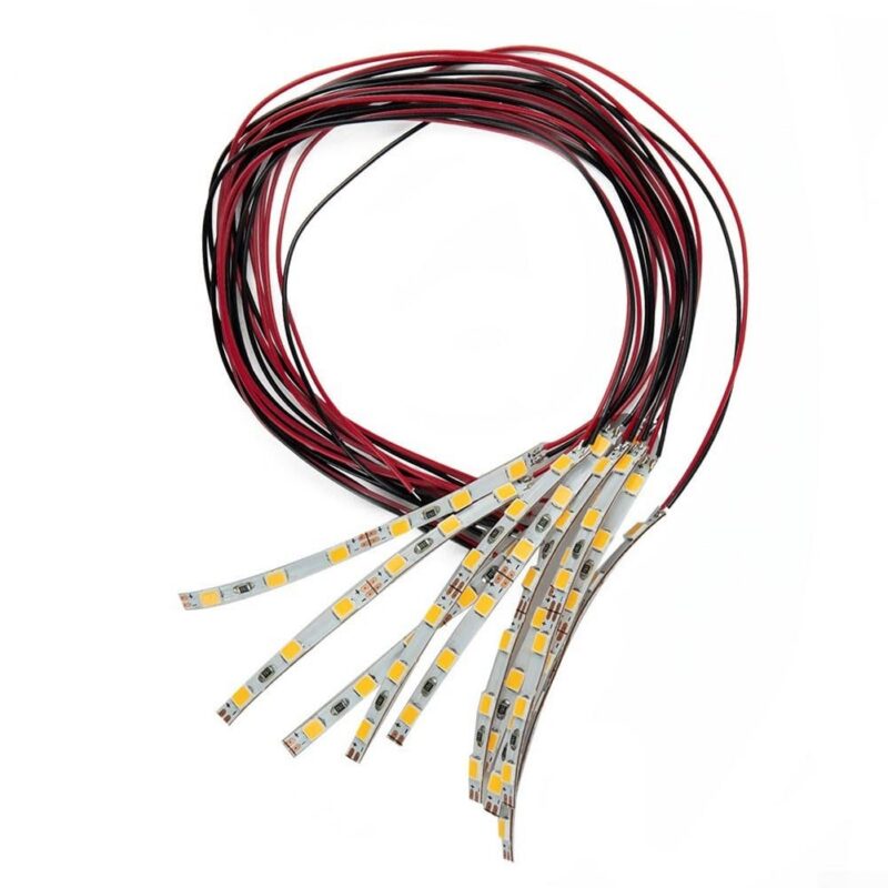Pre-Wired 12V LED Strip for Dollhouse & Model Scenery (Warm White)