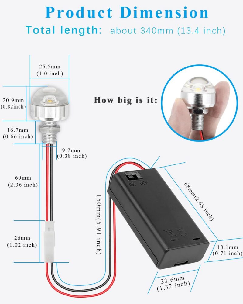 Dollhouse LED Wiring Kit with AA Battery Holder & Switch