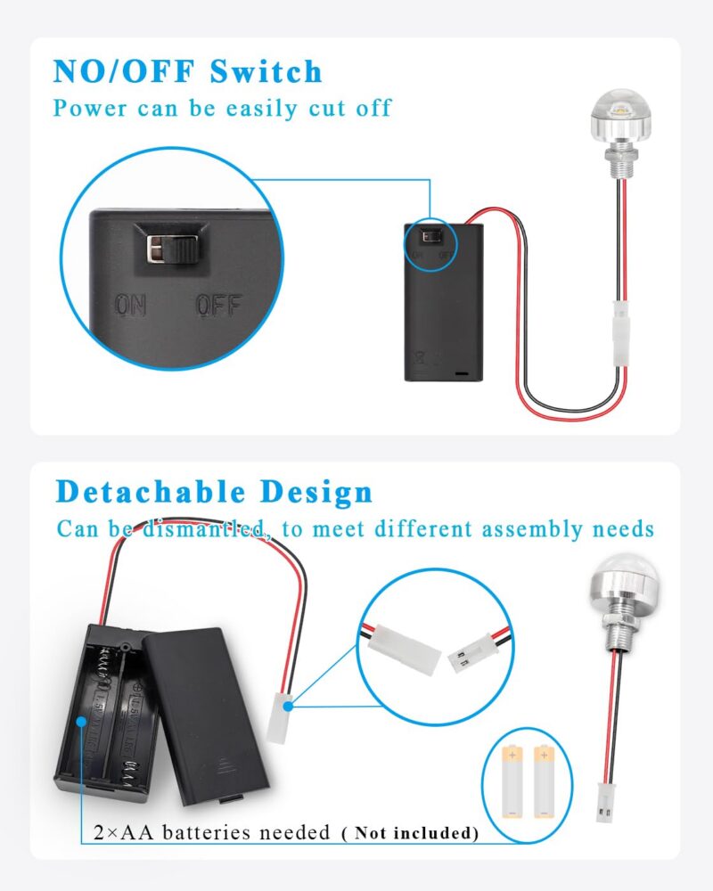 Dollhouse LED Wiring Kit with AA Battery Holder & Switch