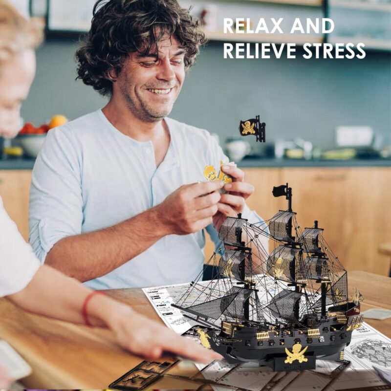 Piececool Black Pearl Pirate Ship 3D Metal Model Kit (307 Pcs)