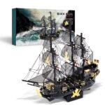 Cutebee Black Pearl Pirate Ship 3D Metal Model Kit (307 Pcs)