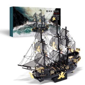 Cutebee Black Pearl Pirate Ship 3D Metal Model Kit (307 Pcs)