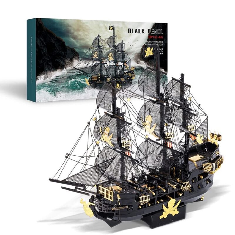 Cutebee Black Pearl Pirate Ship 3D Metal Model Kit (307 Pcs)
