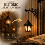 Library Lantern Bookshelf Lamp, Warm Amber LED