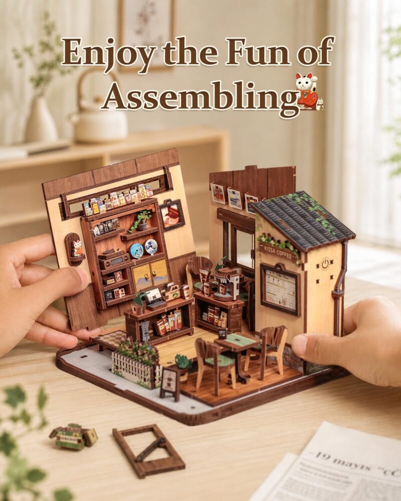 Cutebee Kissa Coffee DIY Book Nook Kit with LED