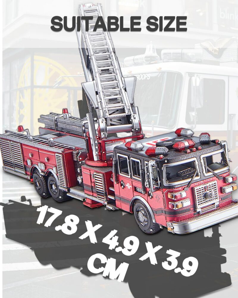 Piececool Ladder Truck Fire Engine 3D Metal Model Kit (354 Pcs)
