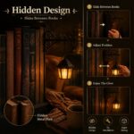Library Lantern Bookshelf Lamp, Warm Amber LED