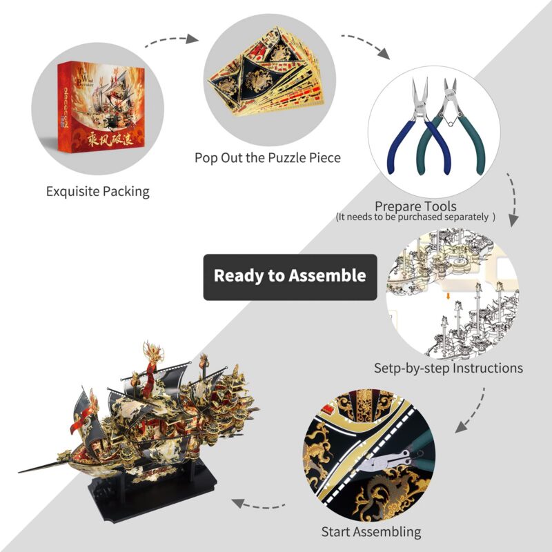Piececool Wind Breaker Ship 3D Metal Model Kit (709 Pcs)