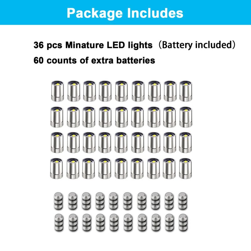 36-Pack Miniature LED Lights, Battery Powered (Warm White)