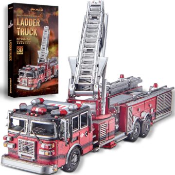 Cutebee Ladder Truck Fire Engine 3D Metal Model Kit (354 Pcs)